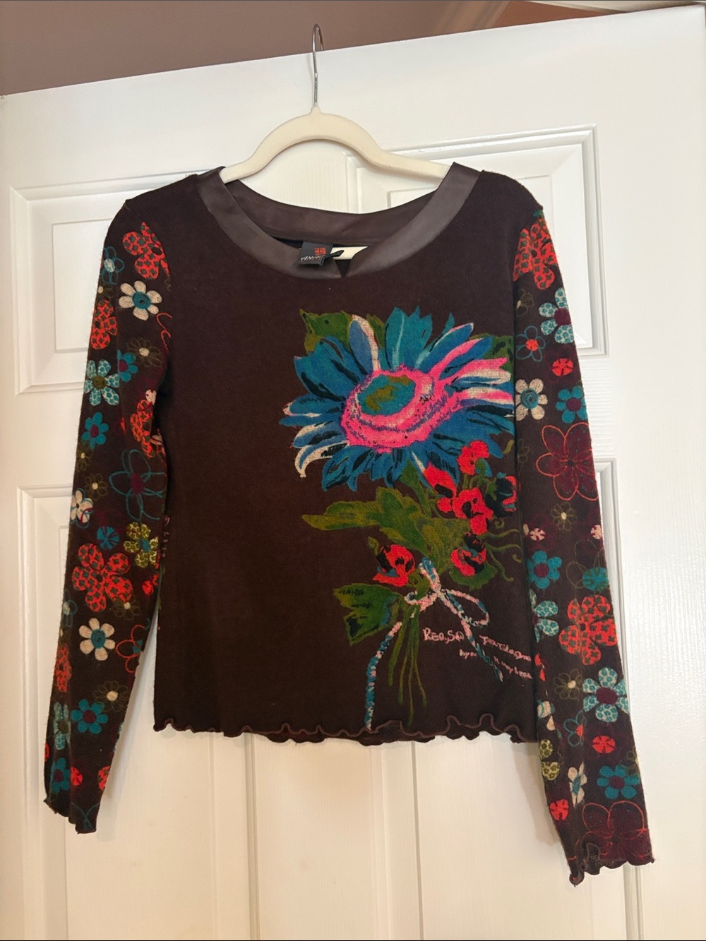 ANAC designed by kimi Women’s Floral Print Long-Sleeve Top in Brown
